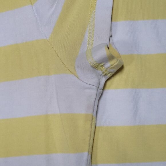 🔺️Gap Yellow & White Stripe Short Sleeve Top Small - Picture 8 of 9